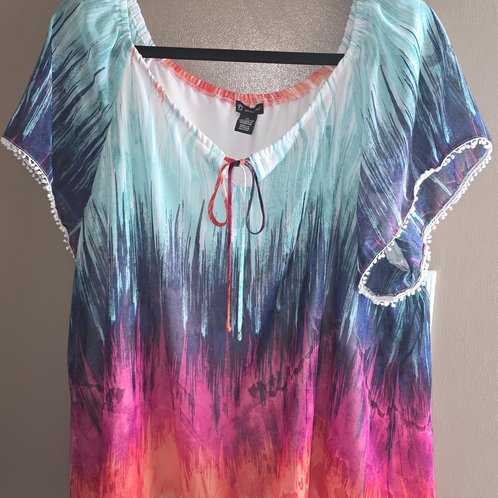 New Directions Vibrant Multicolor Women's Blouse
